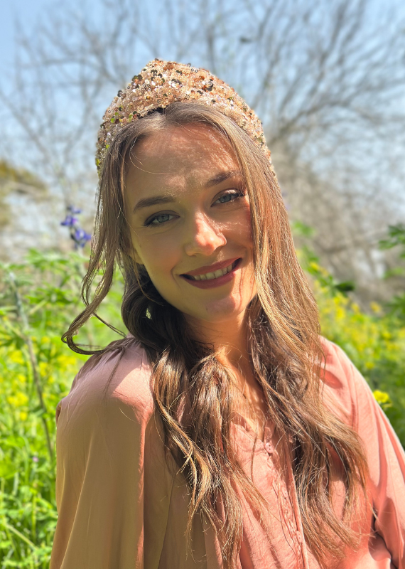 Wide Zoe Headband, Rose Gold