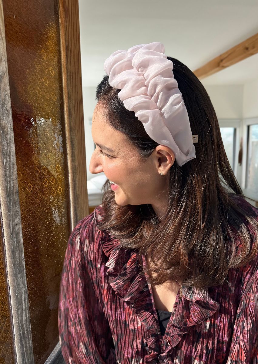 Medium Renee Headband, Pink pearl