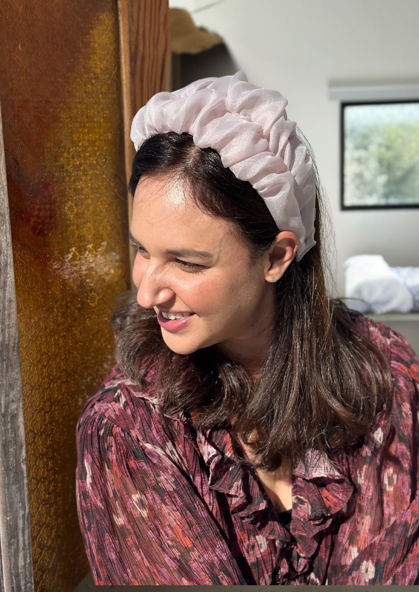 Medium Renee Headband, Pink pearl