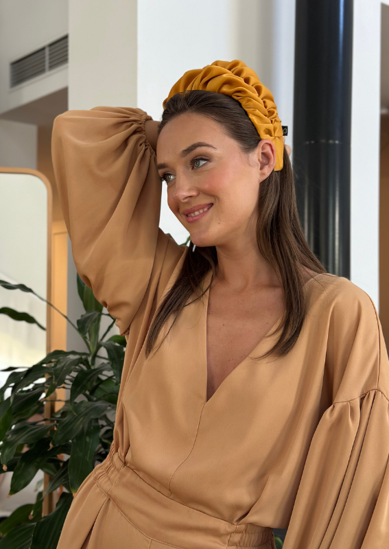 Wide Nemesis Headband, Golden Mustard