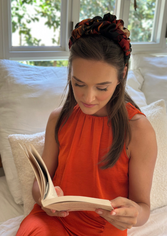 Nemesis Headband, Orange Print