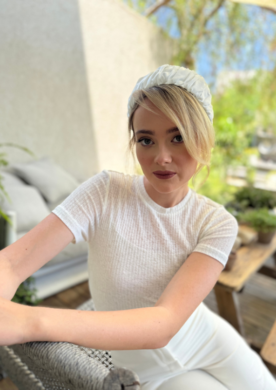 Medium Mila Headband, White