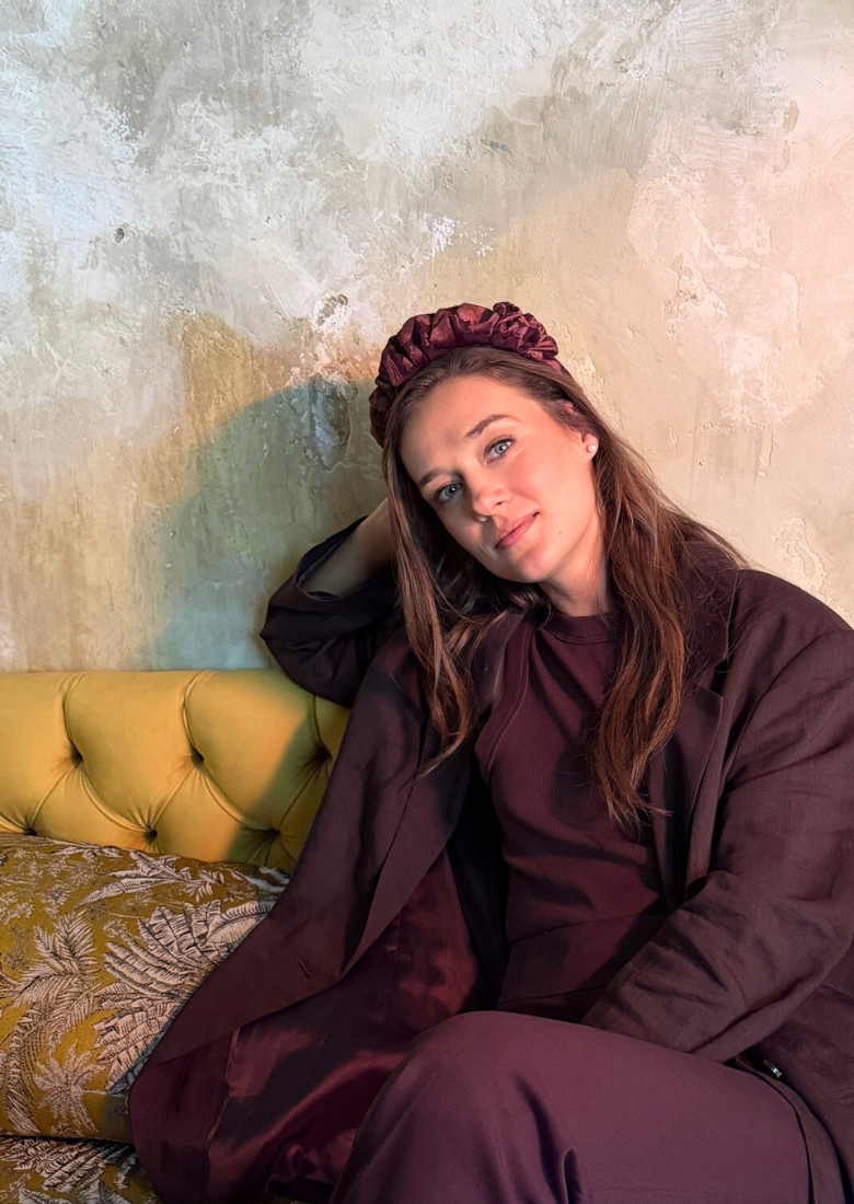 Viola Wide Velvet Headband – Chocolate Brown