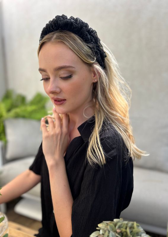 Petite Renee Headband,Crystal Black