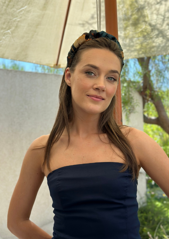 Nemesis Headband, Turquoise Print