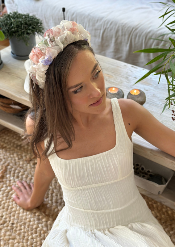 Renee Headband, Natural Floral