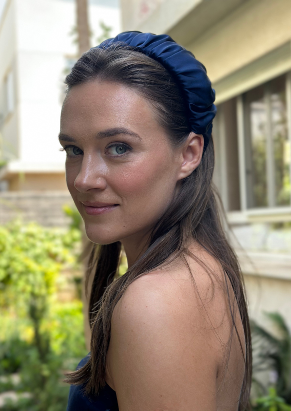 Medium Mila Headband, Navy Blue