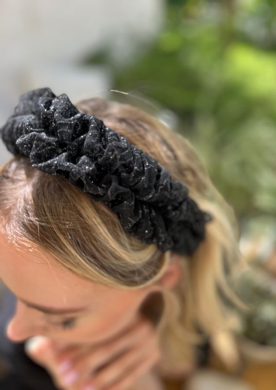 Petite Renee Headband,Crystal Black