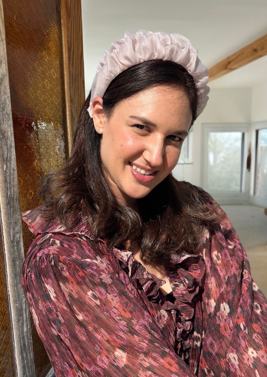 Medium Renee Headband, Pink pearl