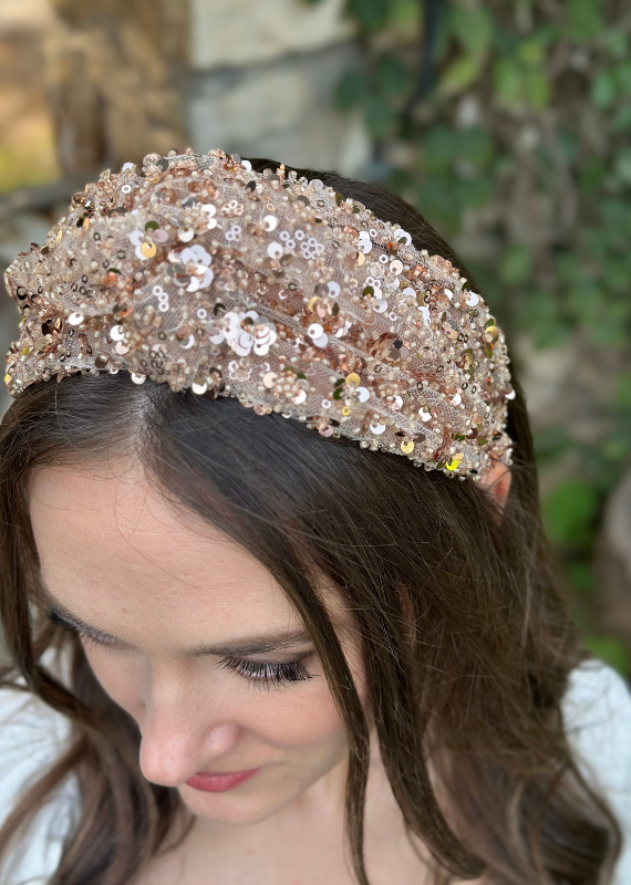 Zoe,Tie-in-Back, Rose Gold