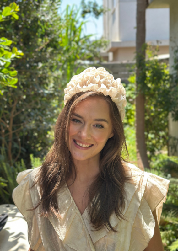 Wide Renee Headband, Cream