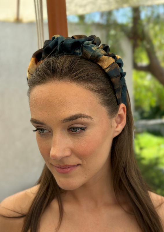 Nemesis Headband, Turquoise Print