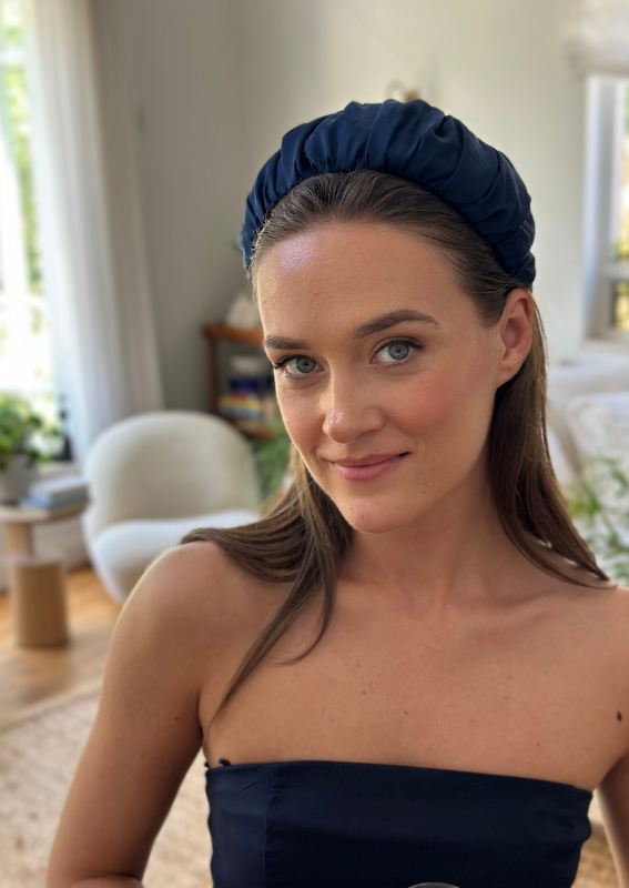 Wide Mila Headband, Navy Blue