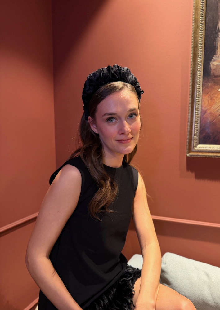 Viola Wide Velvet Headband – Black