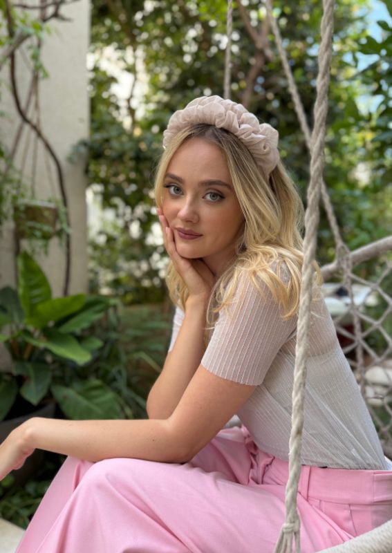 Renee Headband,Pale Pink