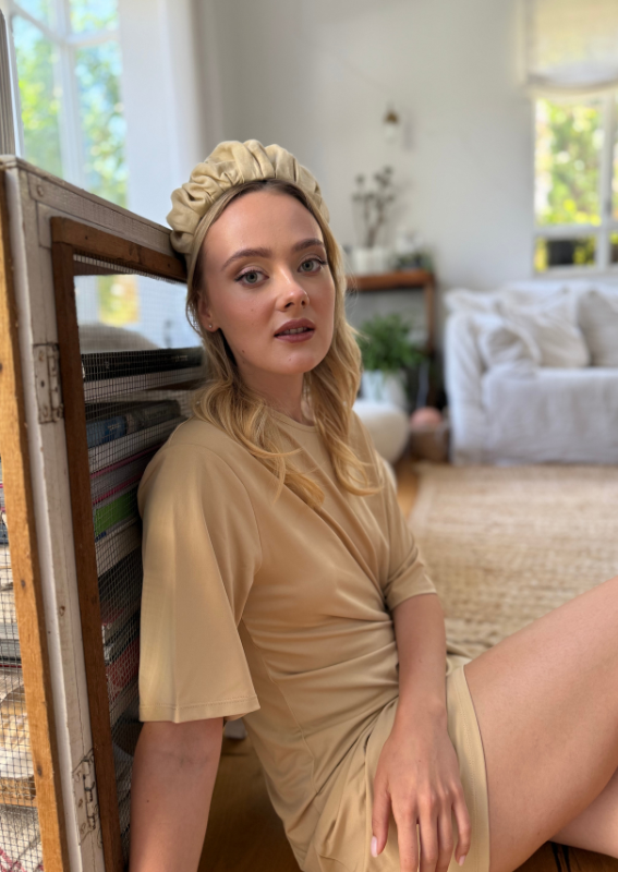 Wide Viola Headband, Camel