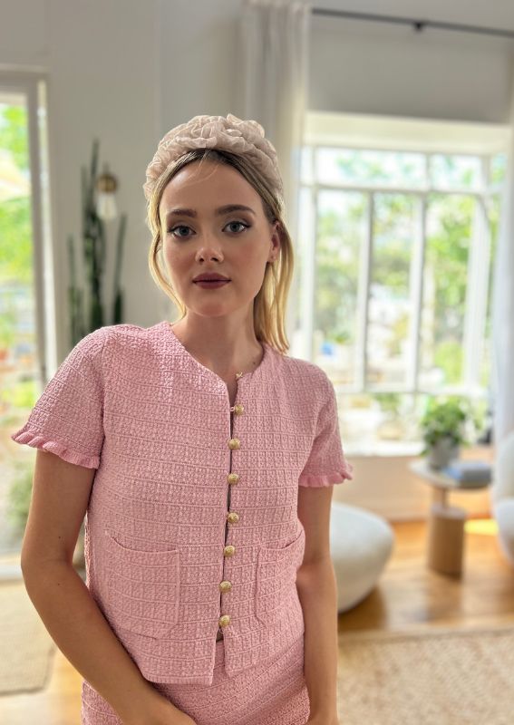 Wide Renee Headband, Pale Pink