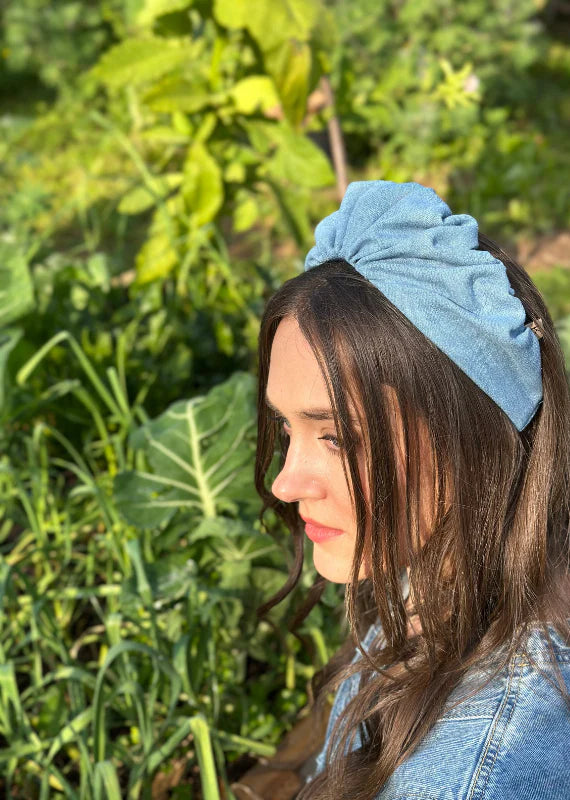 Medium Celine Headband, Denim