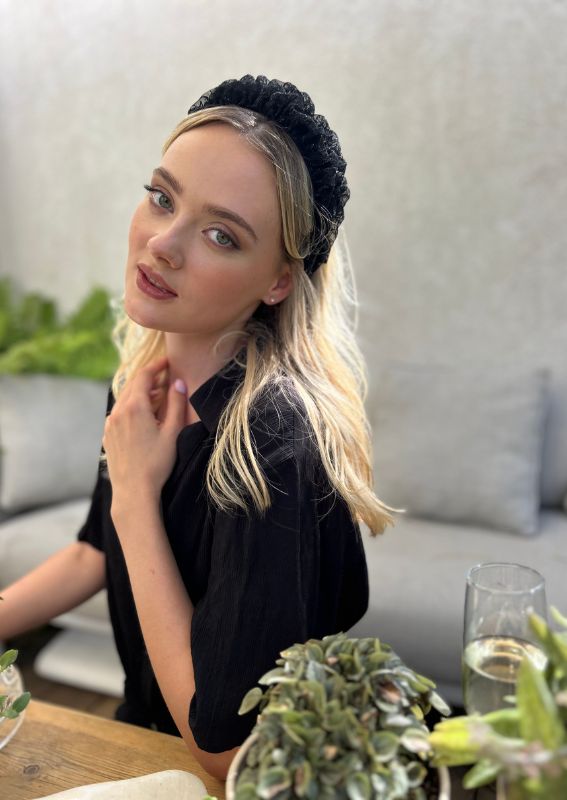 Petite Renee Headband,Crystal Black