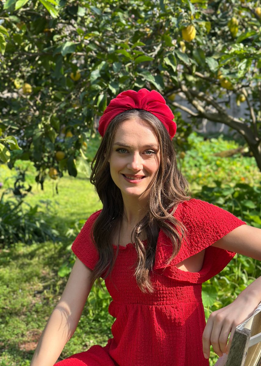 Wide Celine Headband, Red