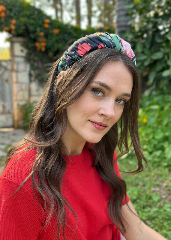 Mila Headband,Black Floral
