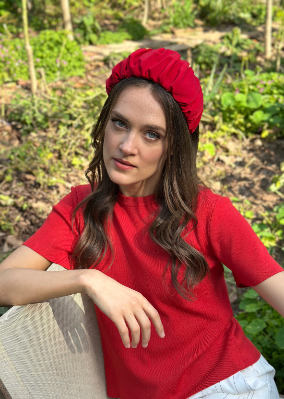 Wide Mila Headband, Red