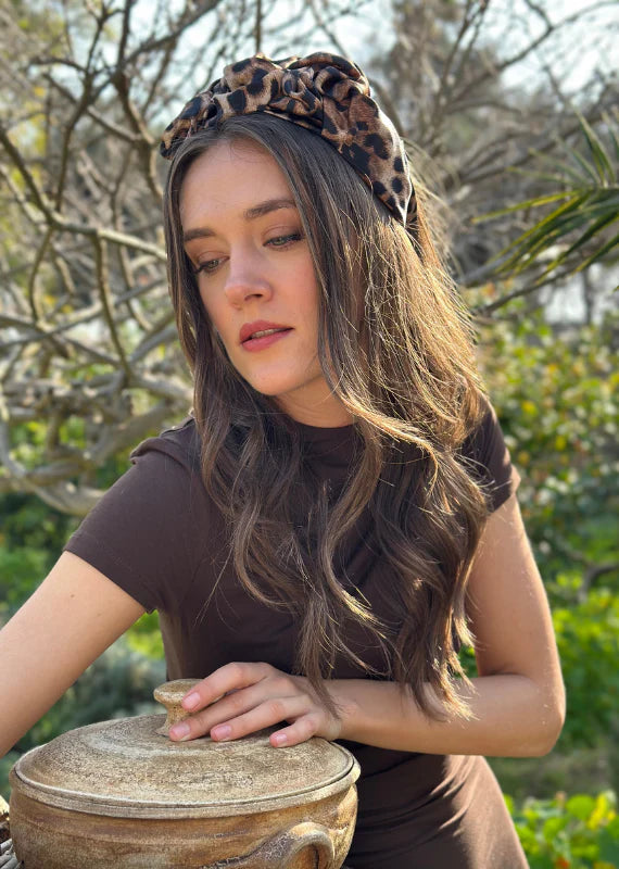 Wide Ellen Headband, Leopard print