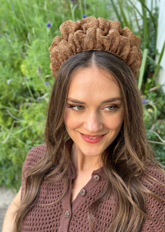 Wide Renee Headband, Golden Tiger