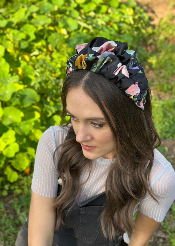 Medium Nemesis Headband, Floral Black
