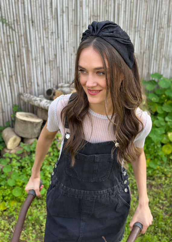 Celine Headband, Black Denim