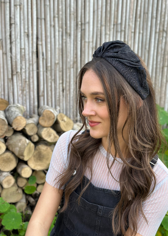 Celine Headband, Black Denim