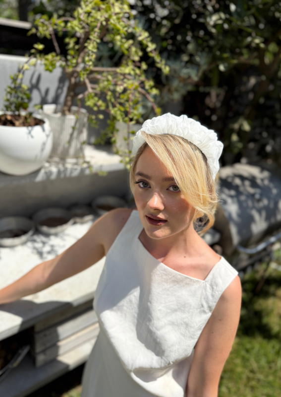 Petite Renee Headband, White