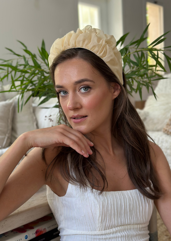 Medium Renee Headband, Butter Yellow