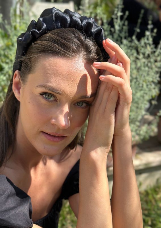 Renee Headband, Black Crystal