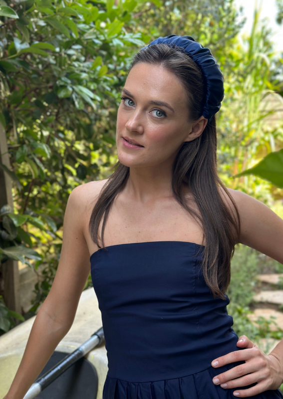 Medium Mila Headband, Navy Blue