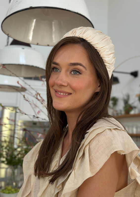 Wide Mila Headband, Cream