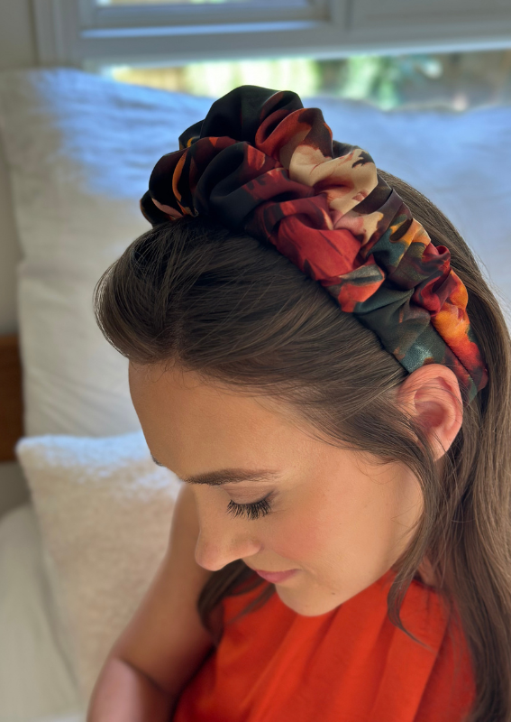 Nemesis Headband, Orange Print
