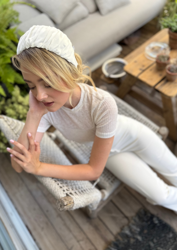 Medium Mila Headband, White