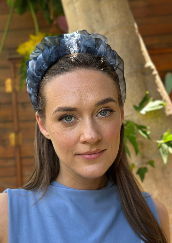 Medium Renee Headband, Gray Print