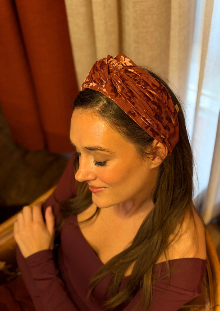 Maya Wide Headband – Smoky Burgundy
