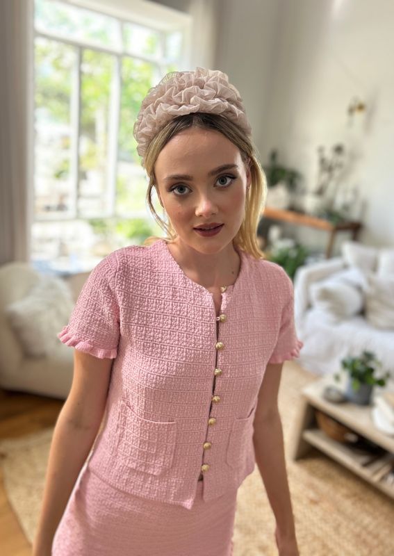 Wide Renee Headband, Pale Pink