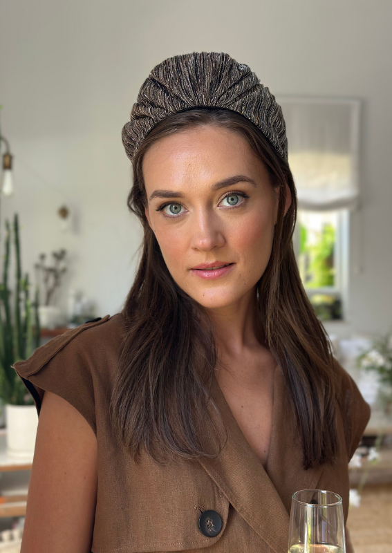 Wide Aria Headband, Bronze