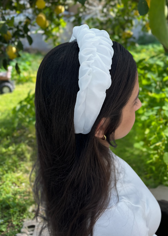 Renee – White Pearl Organza (Petit Width)