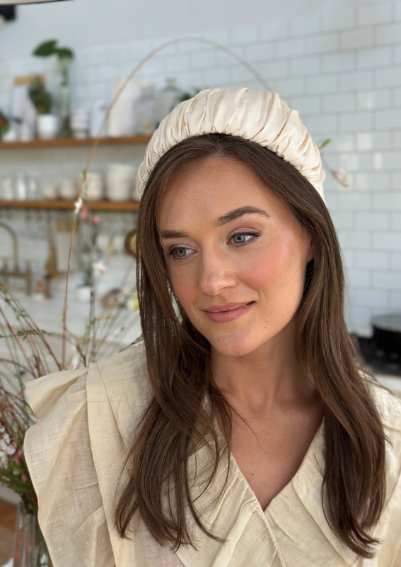 Wide Mila Headband, Cream