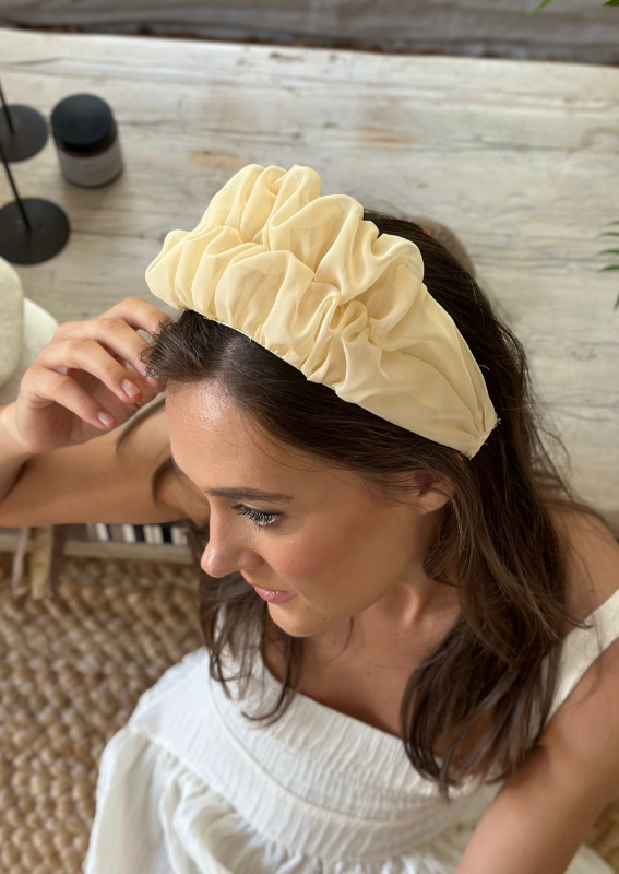 Medium Renee Headband, Butter Yellow