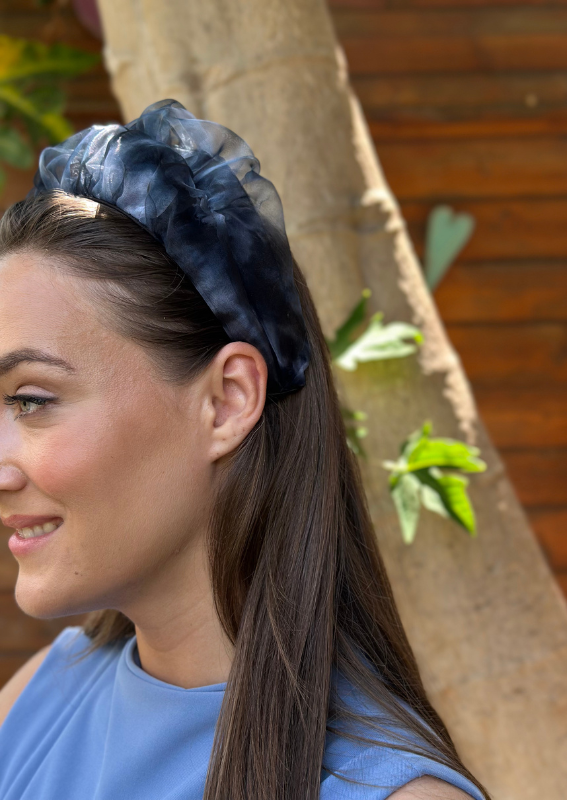 Medium Renee Headband, Gray Print
