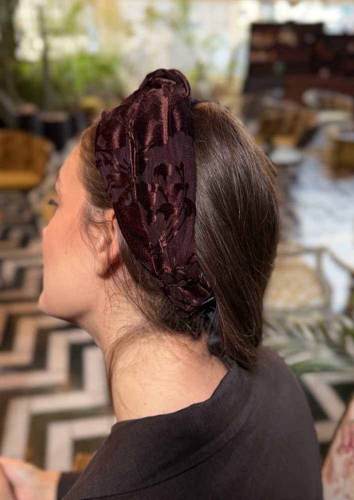 Maya Tie Headband – Chocolate Brown