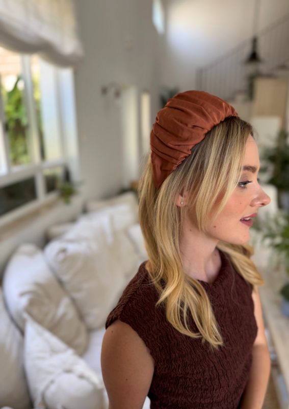 Wide Mila Headband, Terracotta