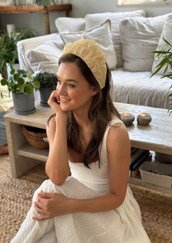 Medium Renee Headband, Butter Yellow