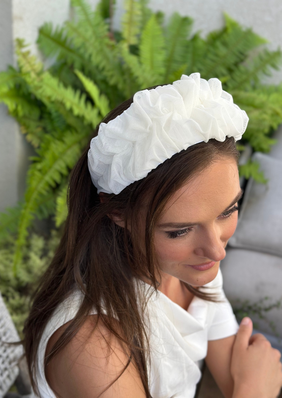 Medium Renee Headband, White